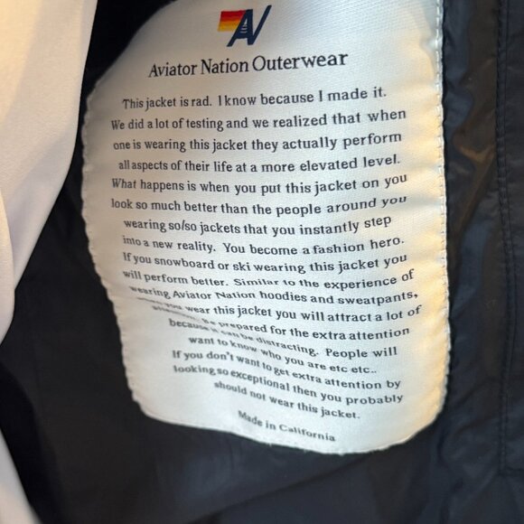 Aviator Nation 5 Stripe Jacket - Black Sz M - Picture 7 of 9